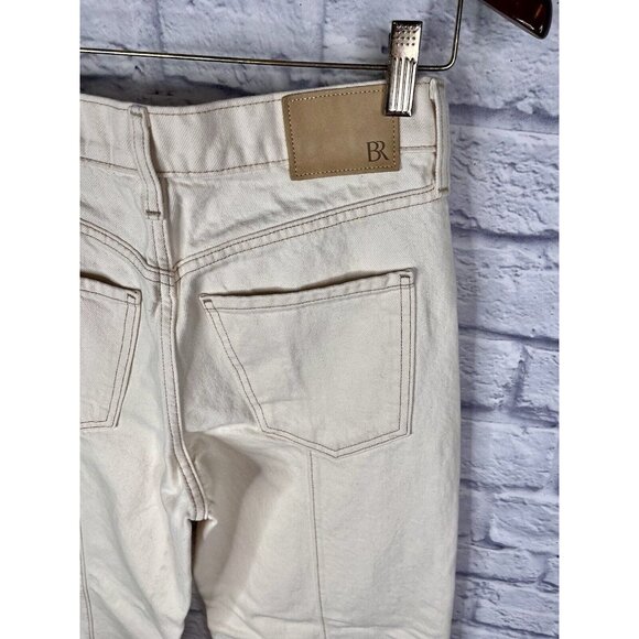 BANANA REPUBLIC Women's Ivory Button Fly Wide Leg Jeans Size 27 - Picture 4 of 7